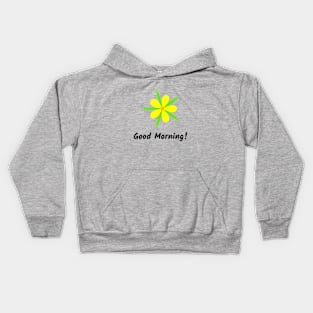 Good Morning - Bold, Floral Design - Light Kids Hoodie